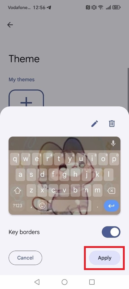Aangepast toetsenbordthema opslaan op de HONOR 400 Lite