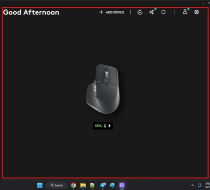 Ouverture de l'application Logitech Options Plus