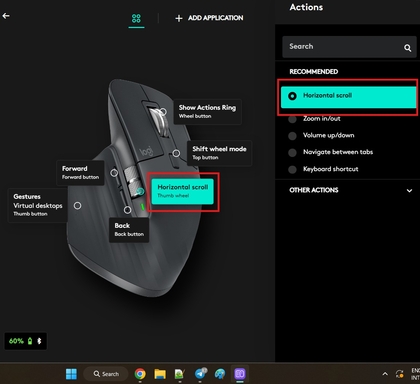 Enregistrement des modifications dans Logitech Options