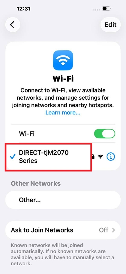 Manually configuring Wi-Fi network