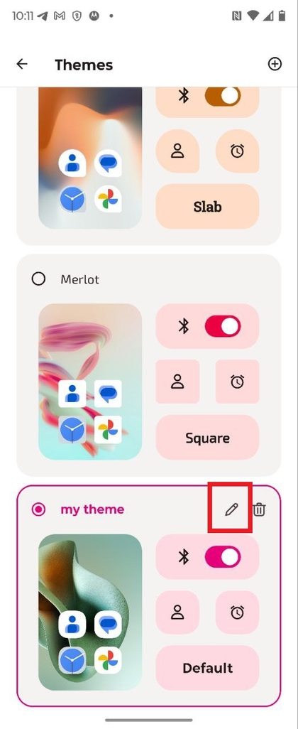 Modifying a custom theme