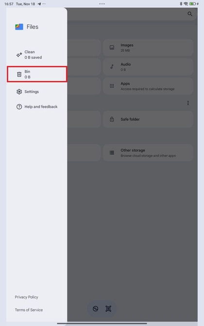 Acc&egrave;s &agrave; la corbeille sur Xiaomi Redmi Pad Pro
