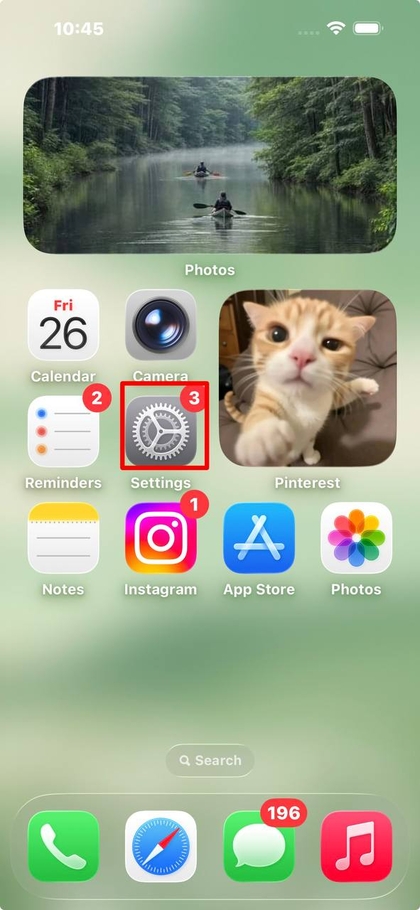 Икона на приложението Settings (Настройки) на iPhone.