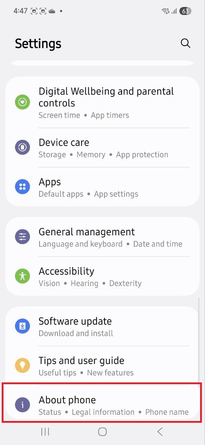 Телефон туралы бөліміне өту