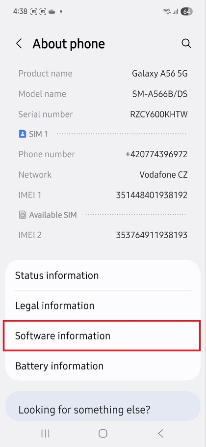 Бағдарламалық жасақтама туралы ақпарат экраны
