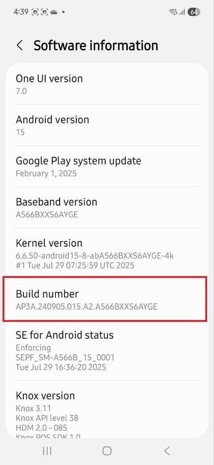 Құрастыру нөмірін түрту