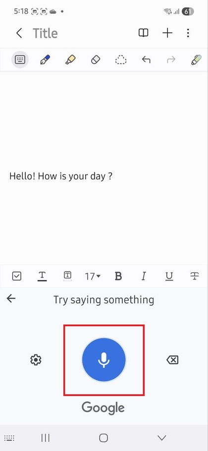 Uporaba glasovnega tipkanja z ločili na Samsung Galaxy A56
