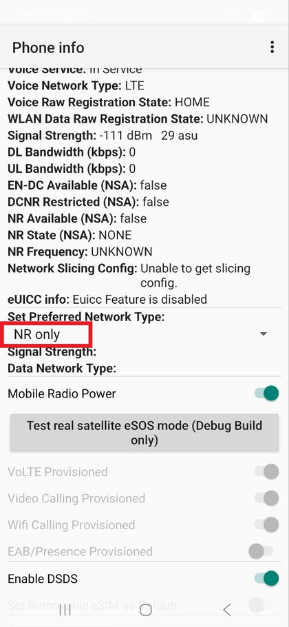 Visszat&eacute;r&eacute;s az 5G előnyben be&aacute;ll&iacute;t&aacute;shoz