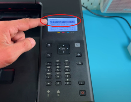 Skrini ya printa inathibitisha mipangilio ya wireless LAN imetumika