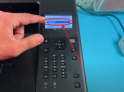 Skrini ya printa ya kuingiza nenosiri la ufunguo wa mtandao maalum