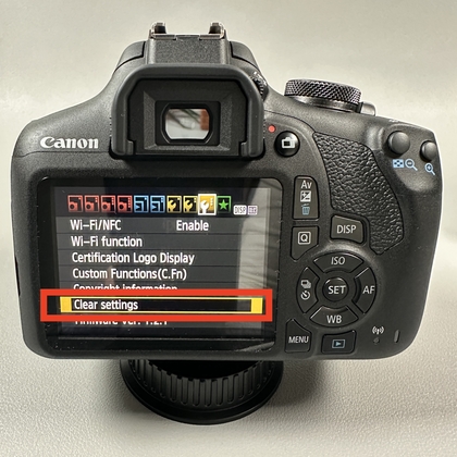 Option &bdquo;Einstellungen l&ouml;schen&ldquo; der Canon EOS 2000D