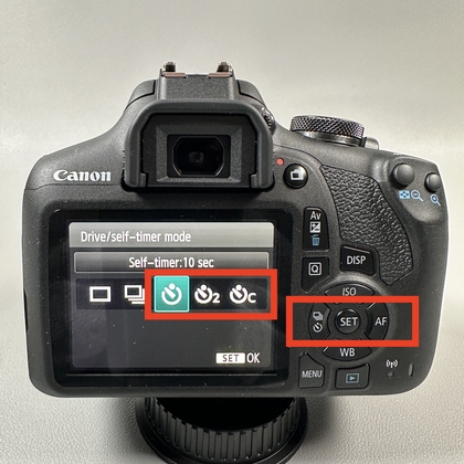 Op&ccedil;&atilde;o de temporizador autom&aacute;tico de 10 segundos na Canon EOS 2000D