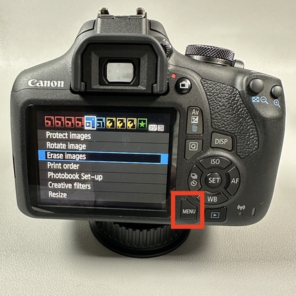 Canon EOS Rebel-menuknap