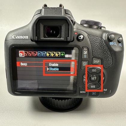 Canon EOS 2000D-da signalni o'chirish