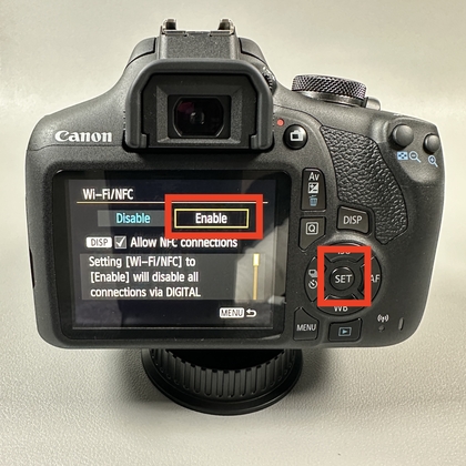 Activation du Wi-Fi sur le Canon EOS 2000D