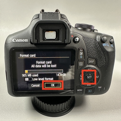 Best&auml;tigungsbildschirm f&uuml;r die SD-Kartenformatierung