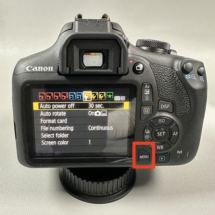 Men&uuml;taste an der Canon EOS 2000D Kamera