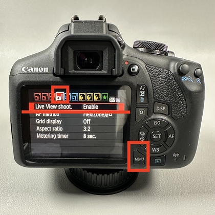 Canon EOS 2000D Kameranızda Men&uuml; Se&ccedil;in