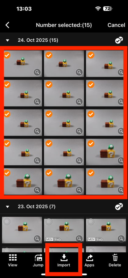 Remote live view shooting feature on smartphone