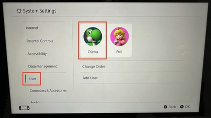 Einen Benutzer auf Nintendo Switch 2 l&ouml;schen