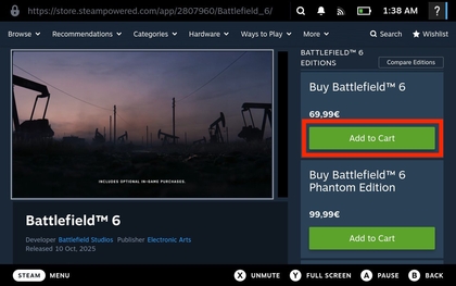 Ein Spiel auf dem Steam Deck kaufen