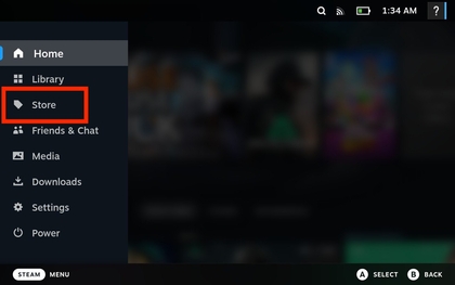Steam Store auf dem Steam Deck