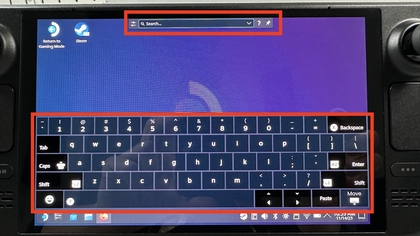 Steam Deck Bildschirmtastatur beim Tippen