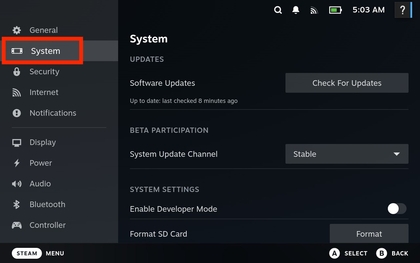 Guide to Entering Developer Settings on the Steam Deck OLED | ManualsLib