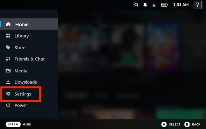 Zugriff auf das Einstellungsmen&uuml; auf dem Steam Deck OLED