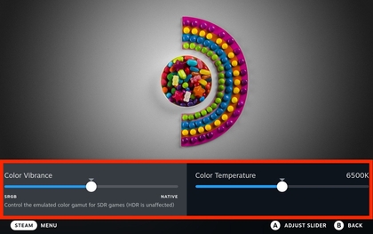 Bildschirm Anzeigefarben anpassen auf Steam Deck
