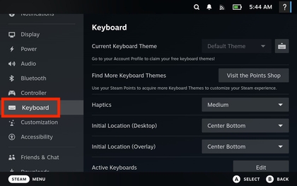 Einstellungsmen&uuml; in Steam