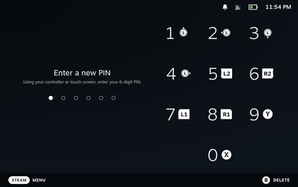 Sperrbildschirm-Optionen auf dem Steam Deck OLED