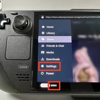 Einstellungen auf dem Steam Deck &ouml;ffnen