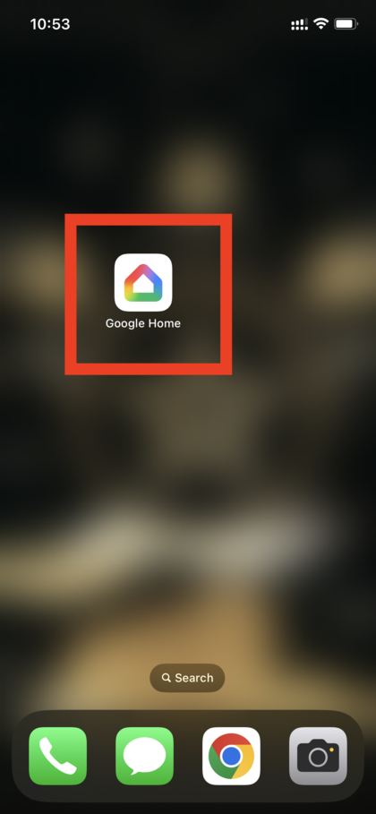 Google Home App-Symbol auf dem Smartphone