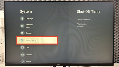 Einstellungen des Abschalttimers