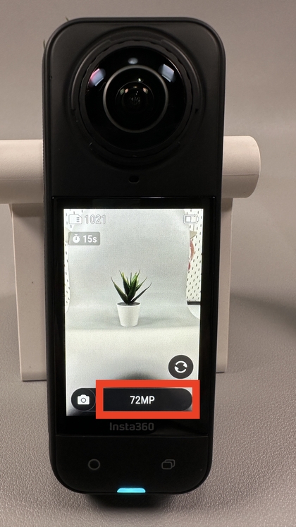 Gr&aelig;nseflade, der viser valget af RAW- og Pure Shot-tilstand p&aring; INSTA360 X5