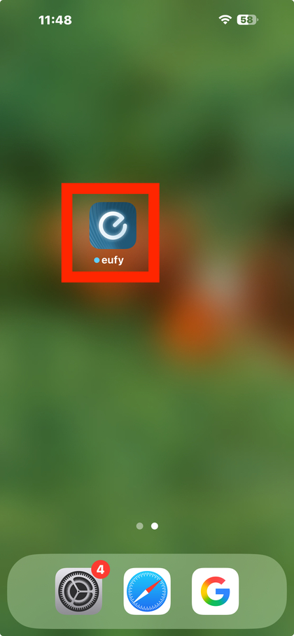 Eufy Security rakenduse ikoon nutitelefoni ekraanil