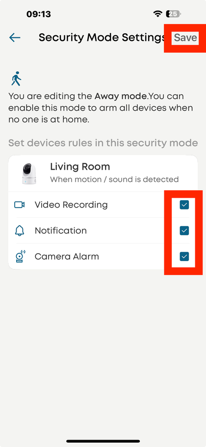 Activar los ajustes del Modo Ausente en la aplicaci&oacute;n Eufy