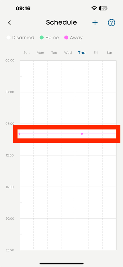 Tiempos de activaci&oacute;n programados en la aplicaci&oacute;n Eufy
