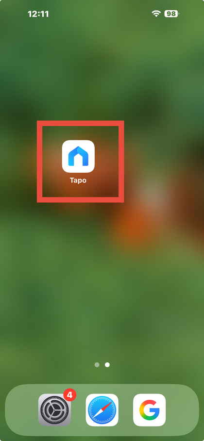 Tapo App auf einem Smartphone &ouml;ffnen