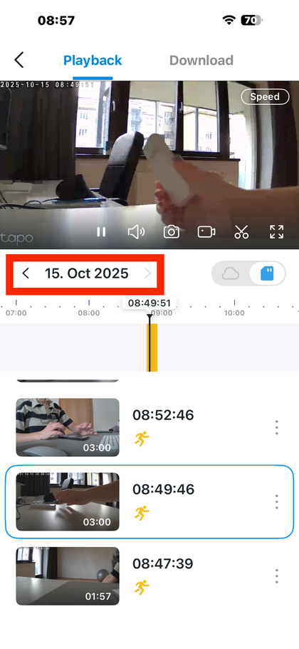 Datum f&uuml;r die Wiedergabe ausw&auml;hlen
