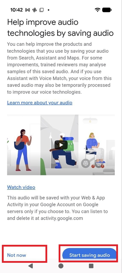 Screenshot della schermata che chiede all'utente se desidera salvare le registrazioni audio.