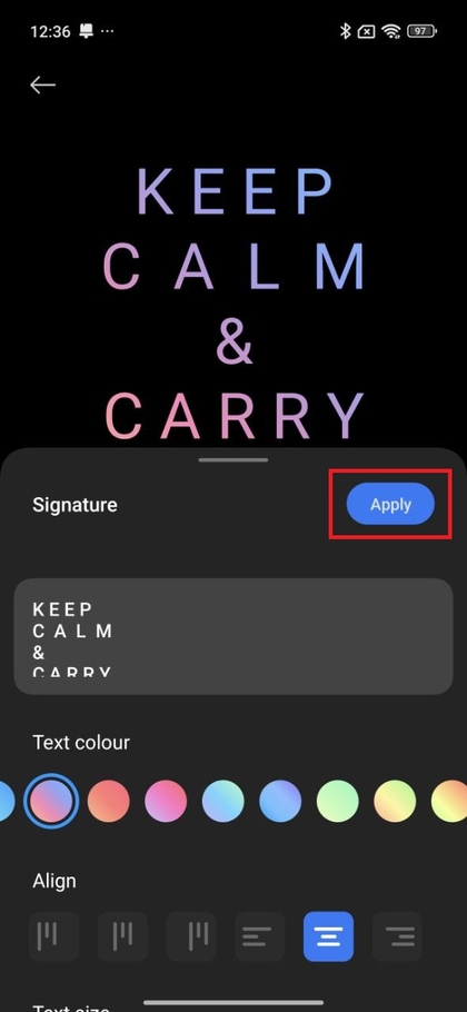 Ajouter une signature &agrave; l'affichage permanent (Always On Display)