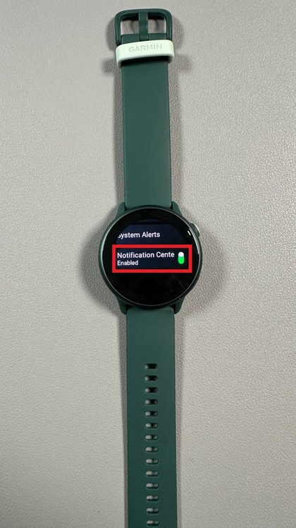 Activar o desactivar el centro de notificaciones en Garmin Vivoactive 6