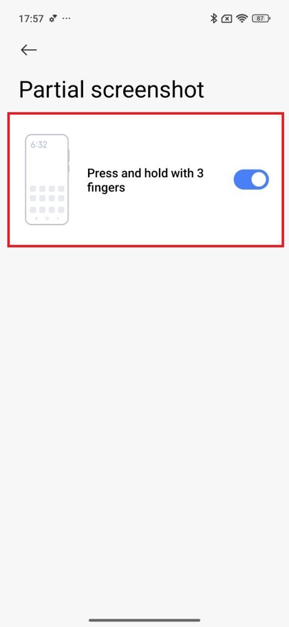 Functie is ingeschakeld in je Gebarenshortcuts-instellingen