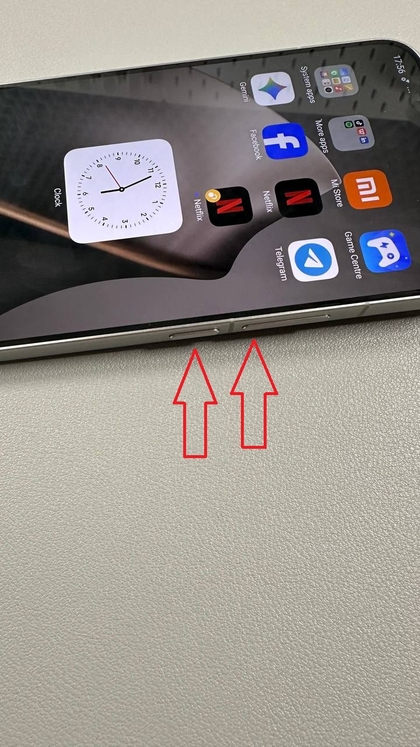 Volume omlaag en aan/uit-knop gebruiken voor schermafbeelding