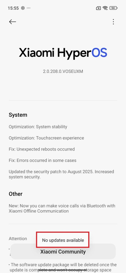 Auf dem Xiaomi 15T Pro nach Updates suchen