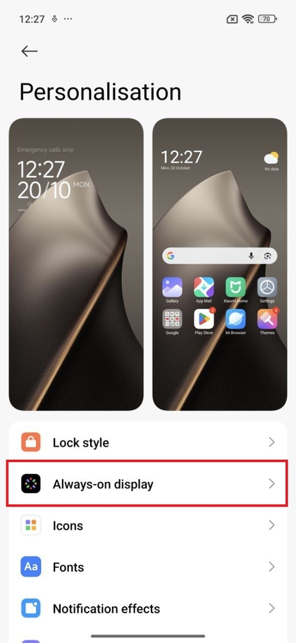 Accedere alle impostazioni di Always On Display su Xiaomi 15T Pro