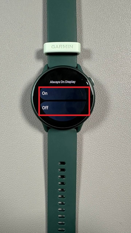 Always-on Display auf der Garmin Vivoactive 6 deaktiviert