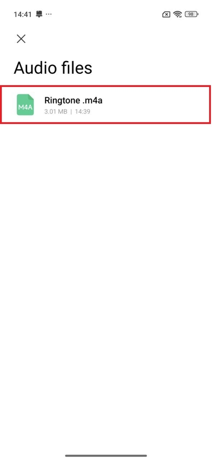 Menu de sele&ccedil;&atilde;o de arquivo de &aacute;udio